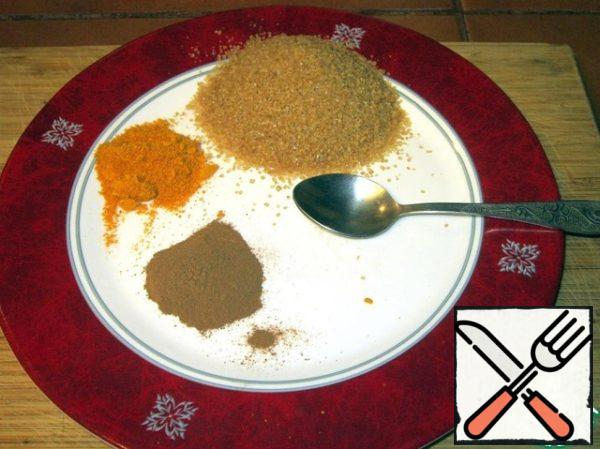1 tsp ground cinnamon, 1 tsp orange peel, 8 tsp cane sugar.
