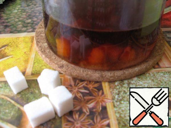 Add sugar to it, stirring it well.
Cool to room temperature.