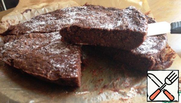 Cooled brownie sprinkle with powdered sugar, then cut. Serve with tea, coffee, milk.
Bon appetit!