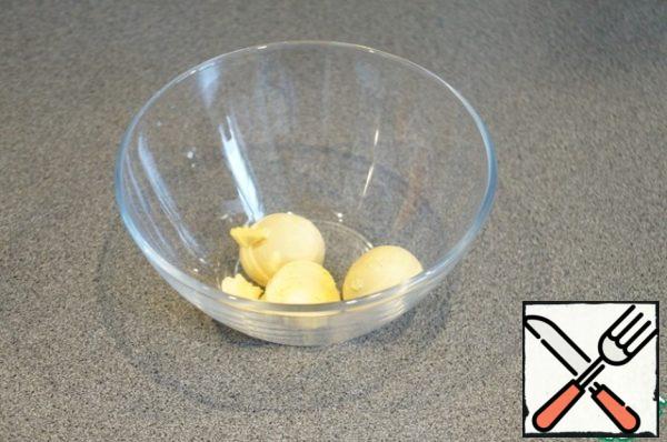 Crush the yolks with a fork.
