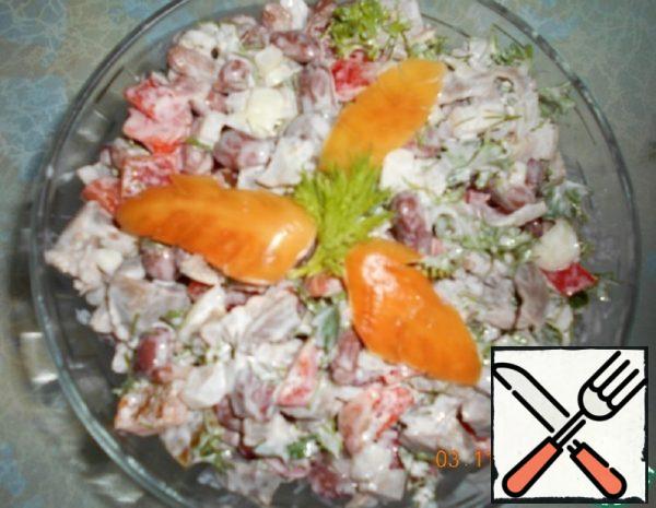 Salad with Chicken Stomachs and Beans Recipe