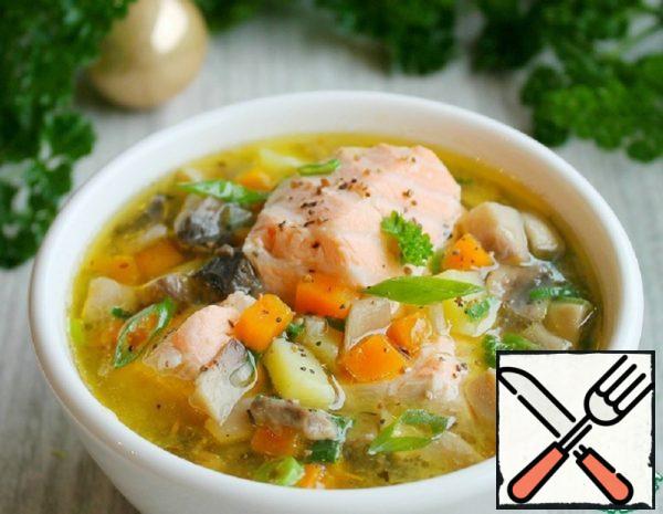 Salmon Soup with Mushrooms Recipe