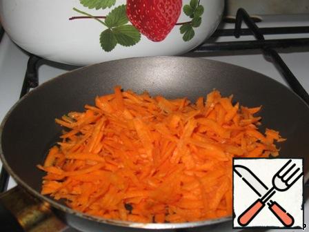Take one large carrot and simmer until half-ready, and you can and until ready.