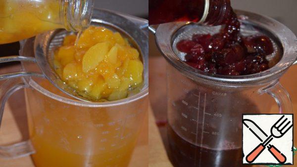 Strain in a week. I left the fruit for a delicious alcoholic impregnation of any dessert for adults. Apricot brandy was exactly a liter of cherry - 0,75 l.