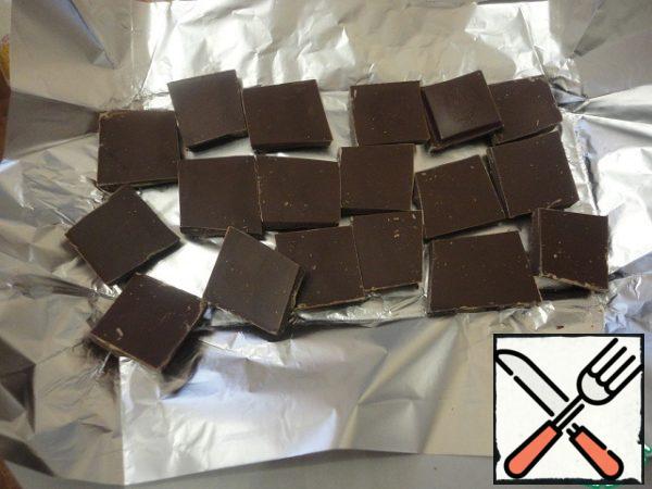 Add the broken chocolate.