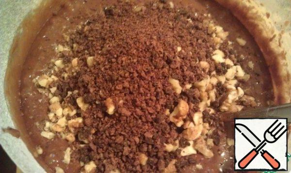 Add the chopped nuts, I had some chocolate, and I added it.
