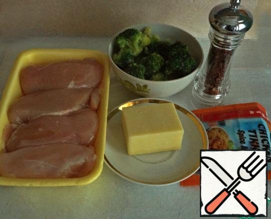 We will prepare the necessary products. If broccoli frozen (as I have), you need to get in advance that she thawed, if fresh, blanch in boiling water for 5 minutes.