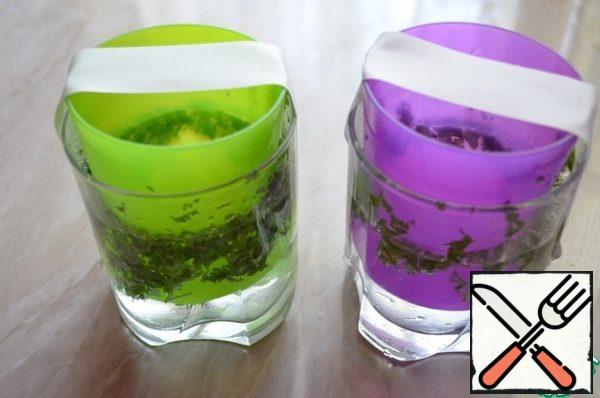 Using a patch, fix it in glasses, smaller plastic cups and put it in the freezer until it hardens.
