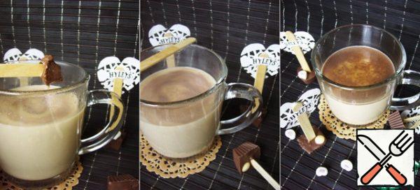 One stick of chocolate, of course, is not enough. Someone may like the richer taste of chocolate in tea, but three sticks were enough for me.
