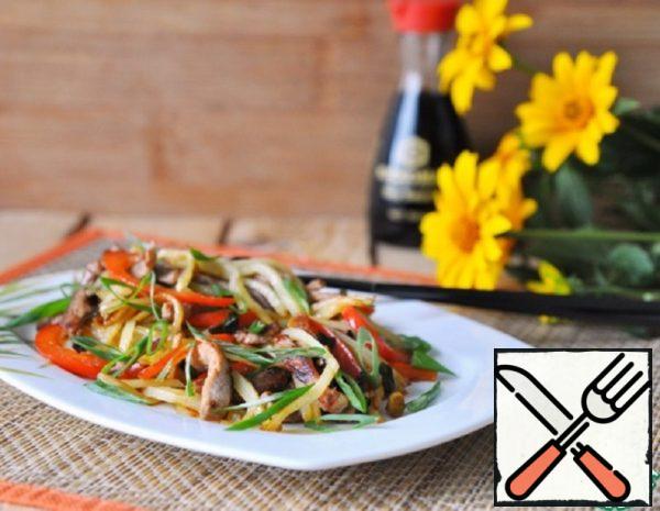 Hot Chinese Potato and Pork Salad Recipe