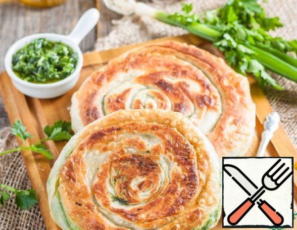 Cakes Made of Dough with Greens Recipe