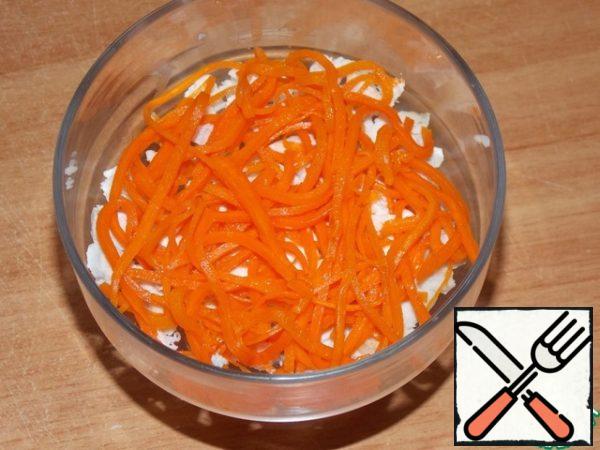 The next layer is Korean carrots.
