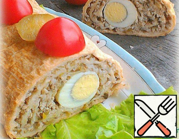 Strudel with Fish and Rice Filling Recipe