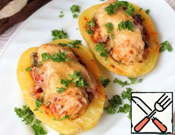 Baked Potatoes with Meatballs Recipe