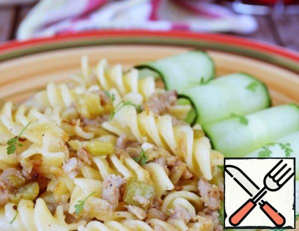 Pasta with Minced Meat and Zucchini Recipe