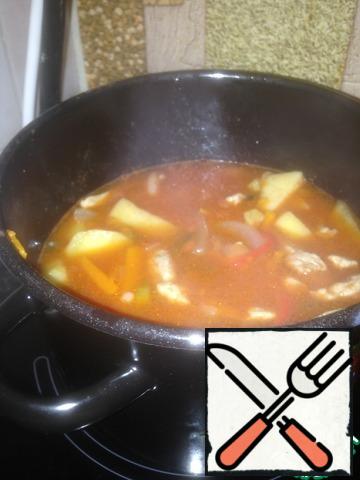 Simmer until ready, at the end of pepper and salt!