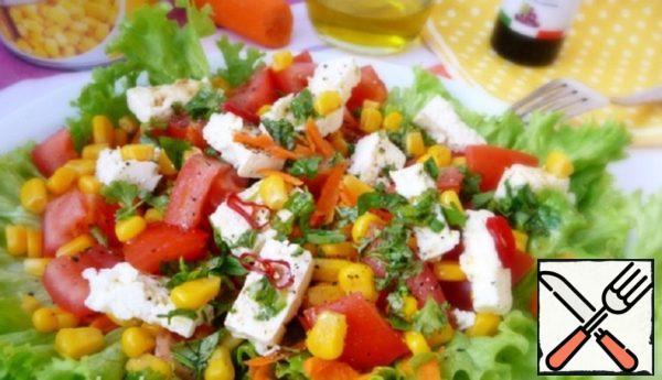 Simple Salad of Corn and Feta Recipe