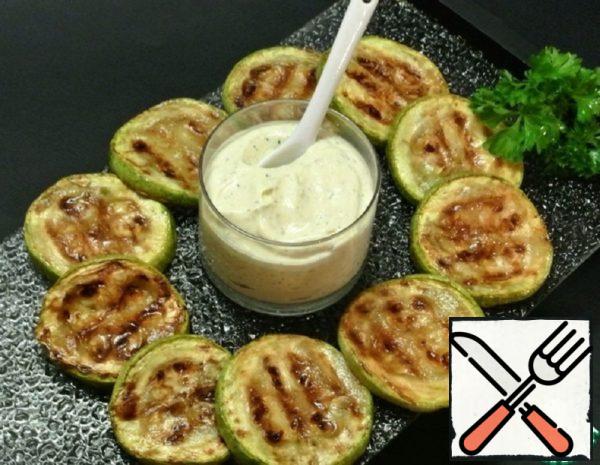 Zucchini grilled with Cottage Cheese dip Recipe