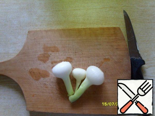 We cut onions, we spread in ware.