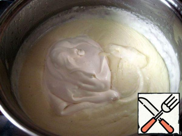 Add sour cream and stir.