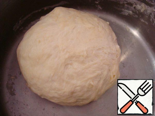 Gradually adding water, knead the dough. The dough should turn out not sticky, elastic. Cover it and leave it for 15-20 minutes.
