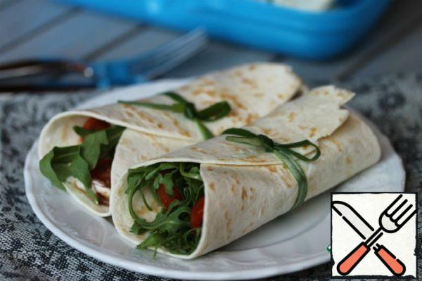 Tortilla with Arugula and Veal Tongue Recipe