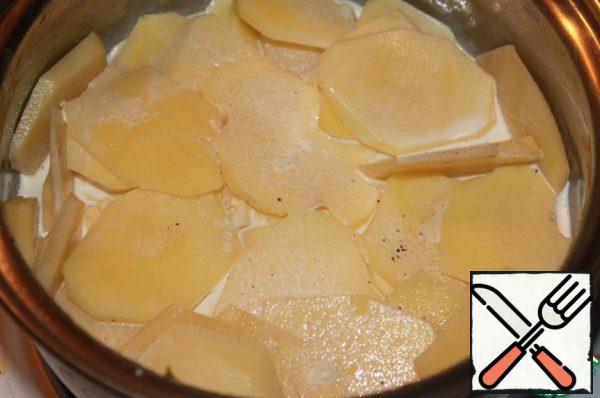 Add potato slices and simmer for 10 minutes.