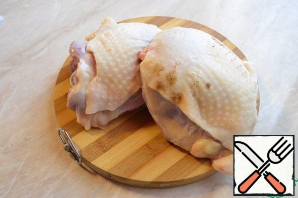 Turkey thigh cut into 2 pieces