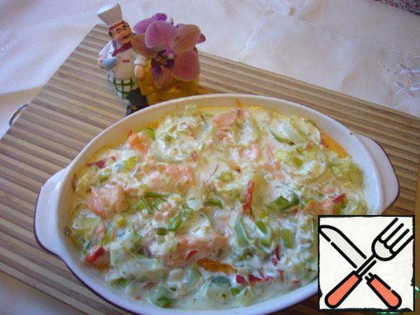 The Gratin of Trout and Leek Cream Recipe