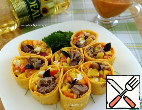 Snack of Tortilla with Duck Meat Recipe