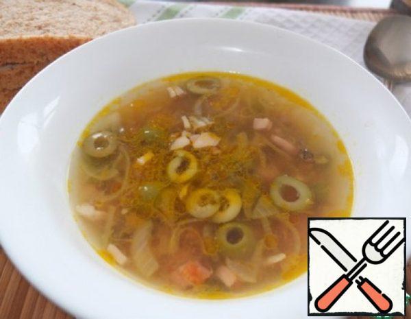 Soup with Rice and Smoked Meats Recipe