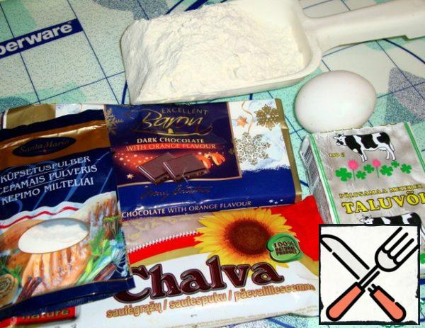Ingredients for making cookies.