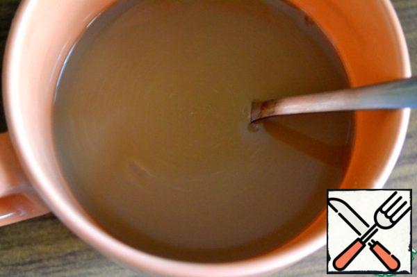 Boil coffee in milk, strain, cool.
