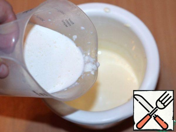 Add cream, the volume should remain the same.
