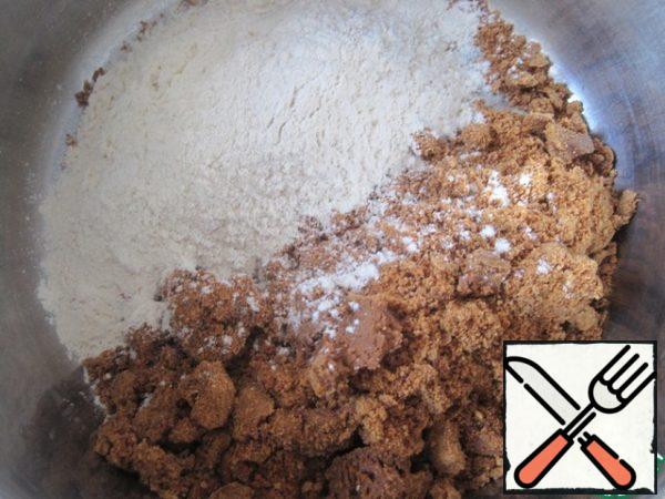 Mix half the flour with peanuts, half with seeds.