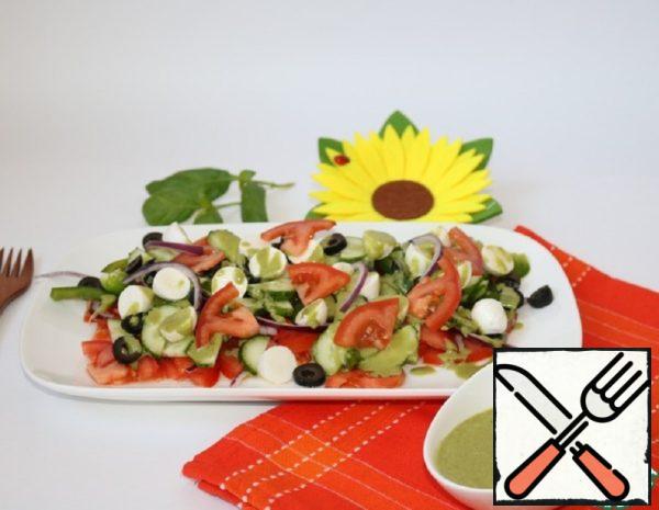 Salad with Basil dressing Recipe