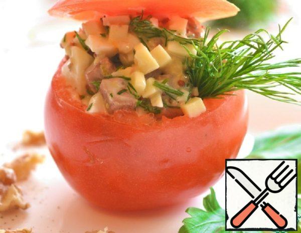 Tomato stuffed with Meat Salad Recipe