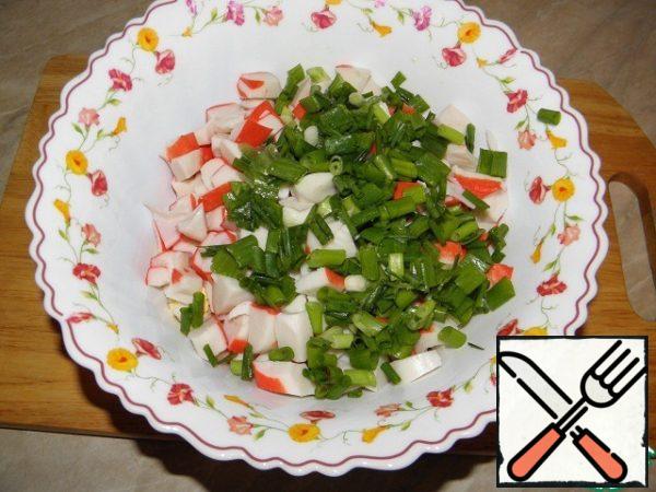 Finely chop the green onions
