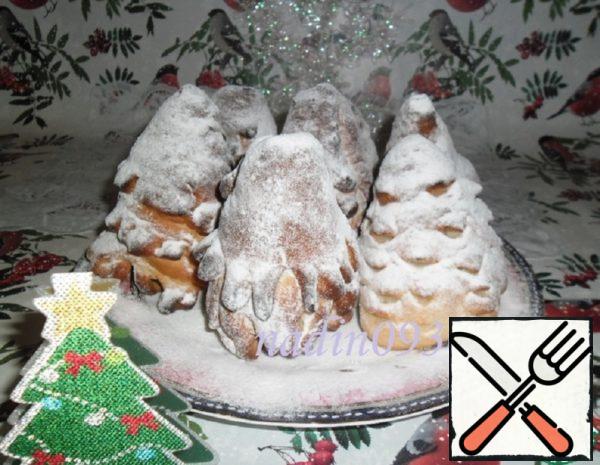 Sponge Cake "Christmas Tree" with Marshmallows Recipe