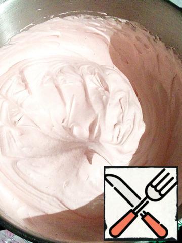 Beat at maximum power until thick.
The mass will be lush and stable.
If you hold a whisk, it will remain a clear trace.
But the mass will be still warm.
The mass itself is very tasty... Daughter eats and so...
