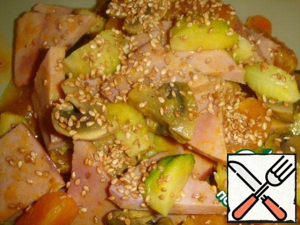 When serving, sprinkle with toasted sesame seeds.