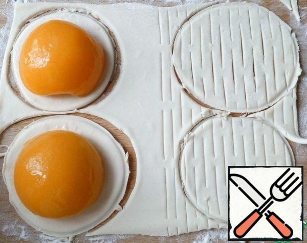 On top - half a peach.
