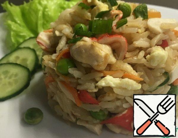 Fried Rice with Crab Sticks Recipe
