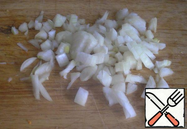 Onions cut finely.