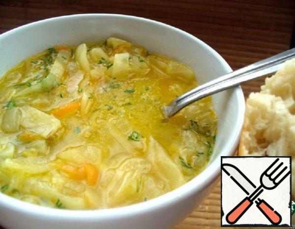 Onion Soup with Cabbage and Lemon Recipe