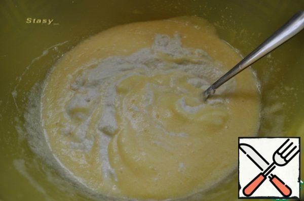 The swollen semolina is introduced into our mixture and mix well.