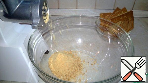 Cookies grind in a meat grinder or in a food processor or blender.