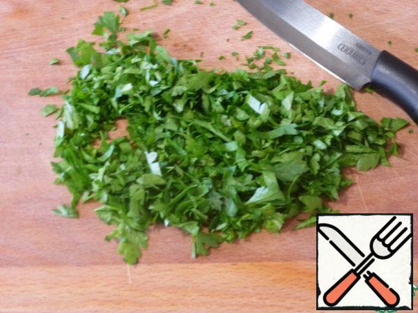 Chop the parsley.