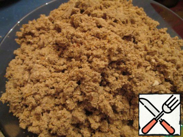 In a separate bowl, RUB the halva with bread crumbs.
