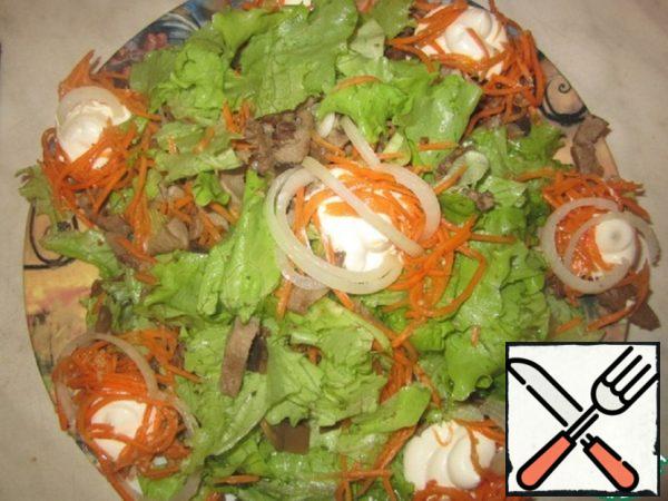 Salad with Tongue and Carrots in Korean Recipe
